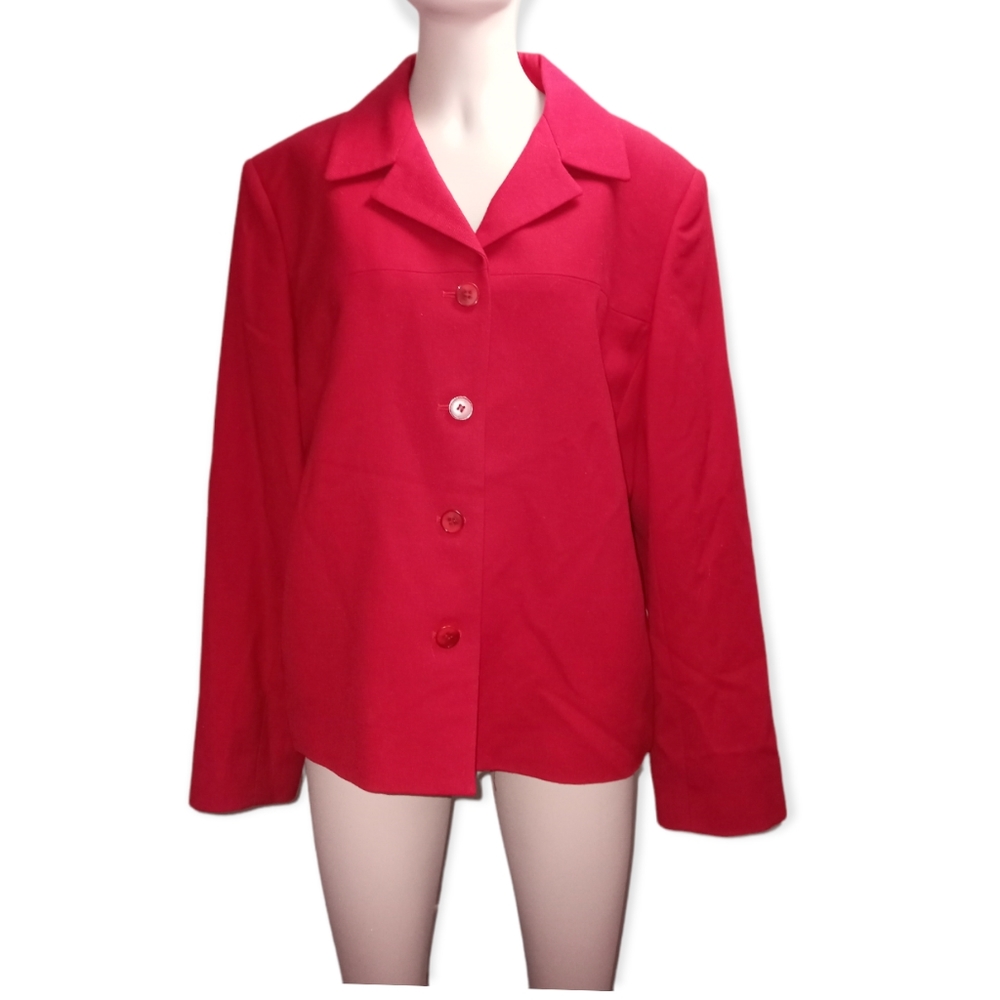 TALBOTS red wool woolmark coat size 12